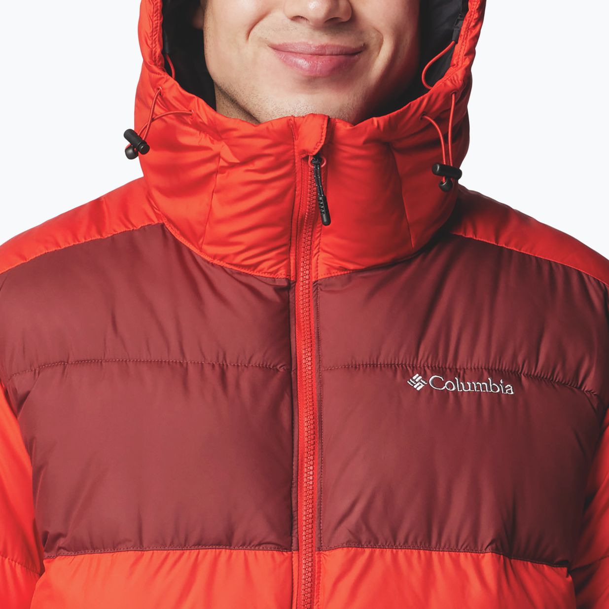 Men's Columbia Pike Lake II Hooded sail red/ spice down jacket 6