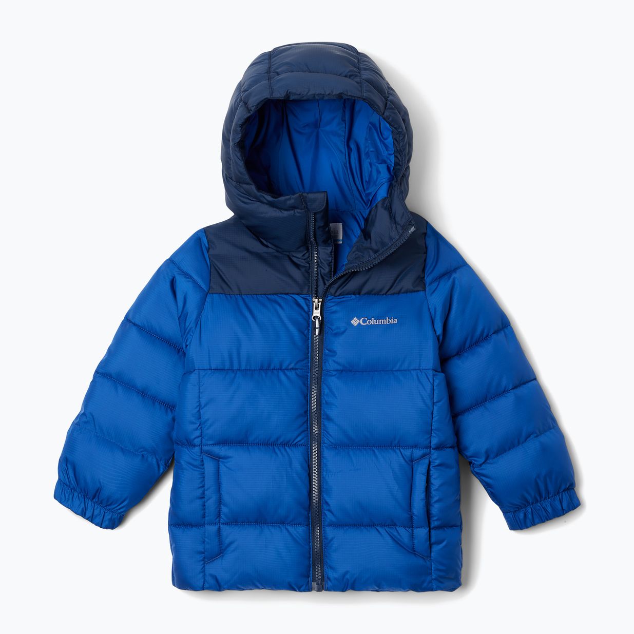 Columbia Puffect Hooded children's insulated jacket mountain blue/collegiate navy