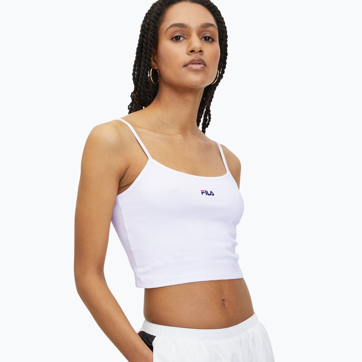 Women's FILA Loni Cropped Spaghetti bright white T-shirt