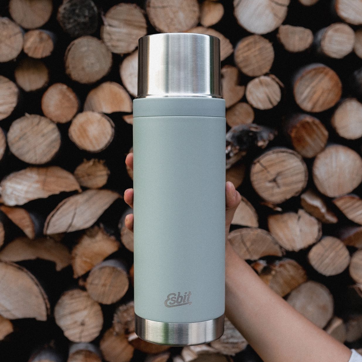 Esbit Sculptor Stainless Steel Vacuum Flask 1000 ml stone gray 5