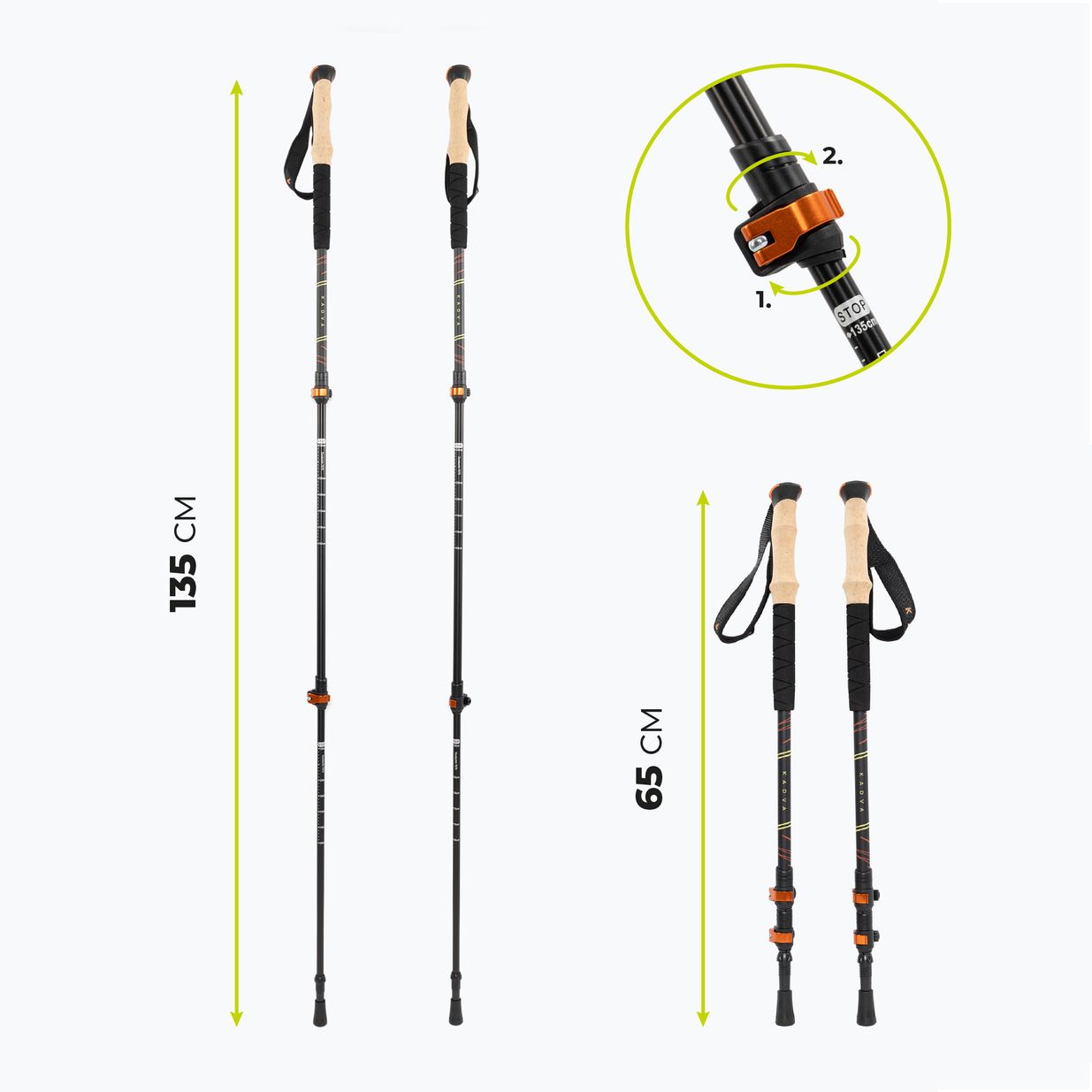 KADVA Kibo hiking poles orange 2