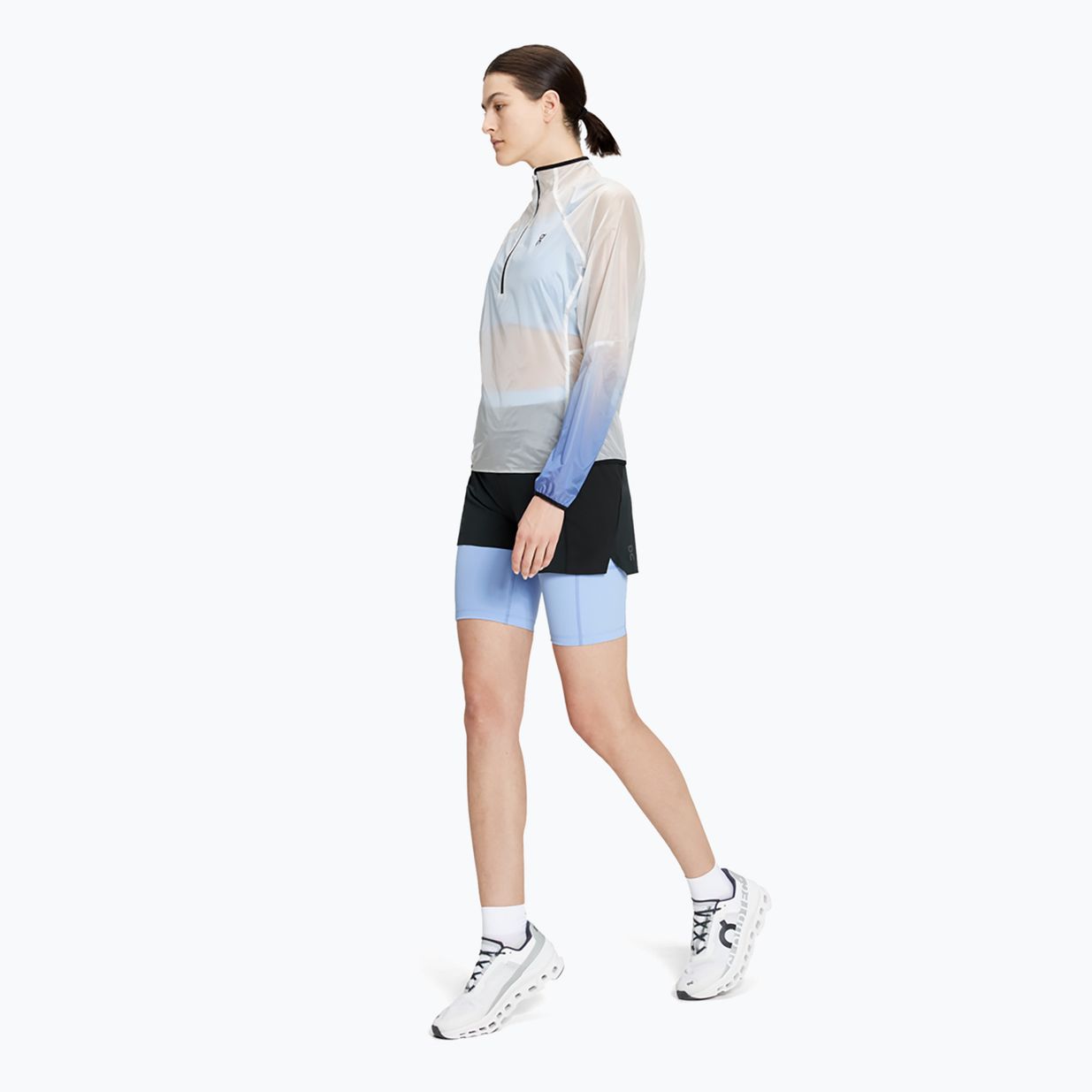 Women's On Running Zero undyed-white /cobalt running jacket 2