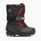 Sorel Flurry Dtv children's snow boots black/bright red 7