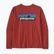 Women's trekking T-shirt Patagonia P-6 Logo Responsibili-Tee LS burl red 6