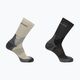 Salomon X Ultra Access Crew 2 pairs ebony/rainy day trekking socks 6