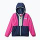 Columbia children's Back Bowl Hooded Windbreaker jacket pink and navy blue 2031582695