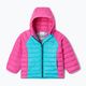 Columbia Powder Lite Hooded children's down jacket geyser/pink ice 5