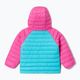 Columbia Powder Lite Hooded children's down jacket geyser/pink ice 6