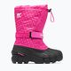 Sorel Flurry Print Girls fuchsia fizz/black children's trekking boots 8