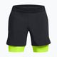Men's Under Armour Peak Woven 2in1 shorts black/high vis yellow/high vis yellow 5