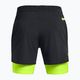 Men's Under Armour Peak Woven 2in1 shorts black/high vis yellow/high vis yellow 6