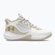 Under Armour Lockdown 6 basketball shoes white/silt/metallic gold 9