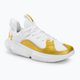 Under Armour Flow Futr X3 basketball shoes white/white/metallic gold