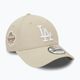 Men's New Era Side Patch 9Forty Los Angeles Dodgers baseball cap light beige