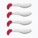 Rubber bait Relax Hoof 3 Tail 4 pcs white-red BLS3-T