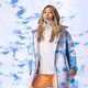 Women's snowboard jacket ROXY Chloe Kim azure blue clouds 13