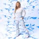 Women's snowboard trousers ROXY Chloe Kim azure blue clouds 8
