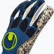 Uhlsport Hyperact Supergrip+ HN blue and white goalkeeper gloves 101123201 3