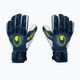 Children's goalkeeper gloves uhlsport Hyperact Soft Flex Frame blue and white 101123801