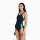 Speedo Boom Logo Splice Muscleback women's one-piece swimsuit navy blue-green 68-12900 6