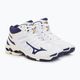 Men's volleyball shoes Mizuno Wave Voltage Mid white / blue ribbon / mp gold 5