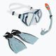 AQUASTIC Shoal snorkelling set mask + snorkel + fins blue