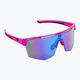 GOG Athena matt neon pink / black / polychromatic white-blue cycling glasses E508-3