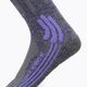 Women's trekking socks X-Socks Trek X Merino grey purple melange/grey melange 3