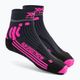 Women's running socks X-Socks Run Speed Two 4.0 dolomite grey/neon flamingo