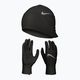 Men's Nike Essential Running cap + gloves set black/black/silver 10