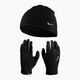 Women's Nike Fleece cap + glove set black/black/silver 11