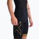 Men's triathlon suit 2XU Light Speed Front Zip black/gold 3