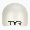 Children's swimming cap TYR Wrinkle-Free Silicone white