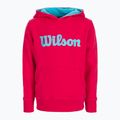 Children's Wilson Tennis Script Cotton PO Hoody pink WRA769221