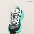 Salomon Genesis bay/electric green/cherry women's running shoes 9