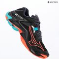 Mizuno Wave Lightning Z8 volleyball shoes black/neon flame/peacock blue 11