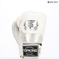 Top King Muay Thai Power Snake white/silver boxing gloves 7