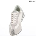 KARL LAGERFELD women's Velocette Embro Nft white leather/textile w/silver shoes 9