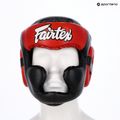 Fairtex Diagonal Vision Sparring Boxing Helmet - Full Head Coverage black/red 6