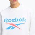 Women's Reebok Identity Big Logo Fleece Crew white/coral/blue sweatshirt 4
