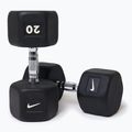 Rubber-coated dumbbell Nike Strength Hex Dumbbell 20 kg black/white
