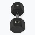 Rubber-coated dumbbell Nike Strength Hex Dumbbell 22,5 kg black/white 2