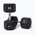 Rubber-coated dumbbell Nike Strength Hex Dumbbell 25 kg black/white