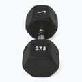 Rubber-coated dumbbell Nike Strength Hex Dumbbell 27,5 kg black/white 2