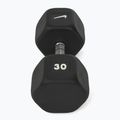 Rubber-coated dumbbell Nike Strength Hex Dumbbell 30 kg black/white 2