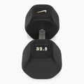Rubber-coated dumbbell Nike Strength Hex Dumbbell 32,5 kg black/white 2