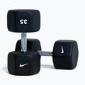 Rubber-coated dumbbell Nike Strength Hex Dumbbell 35 kg black/white
