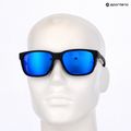 Men's Under Armour Glacial matte black/grey blue mirror silver polarized sunglasses o 10