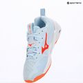 Women's handball shoes Mizuno Wave Stealth Neo 2.1 blue finch/lava orange/white 9