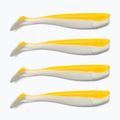 Relax Kingshad 4 Laminated rubber lure 4 pcs white-yellow KS4